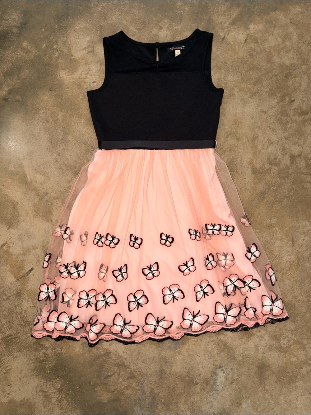 Xtraordinary Girls Pink Butterfly Tulle Party Dress Size 12